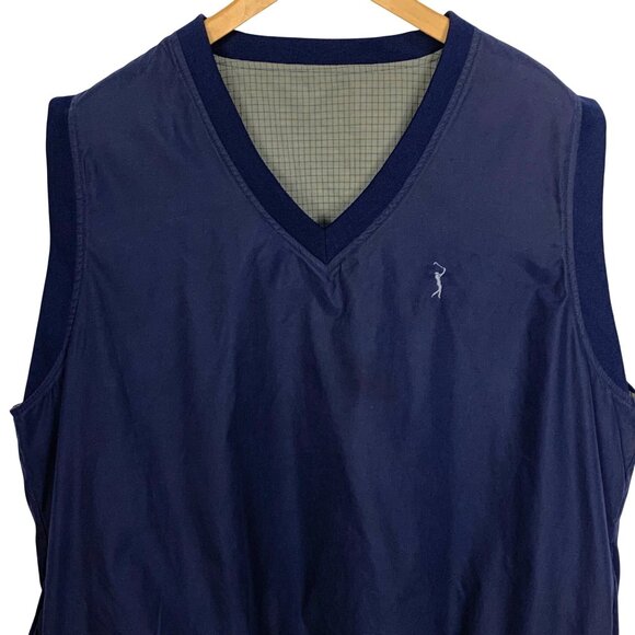 PGA Tour Mens Golf Windbreaker Vest Reversible Embroidered Logo XL Navy Blue - Picture 2 of 8